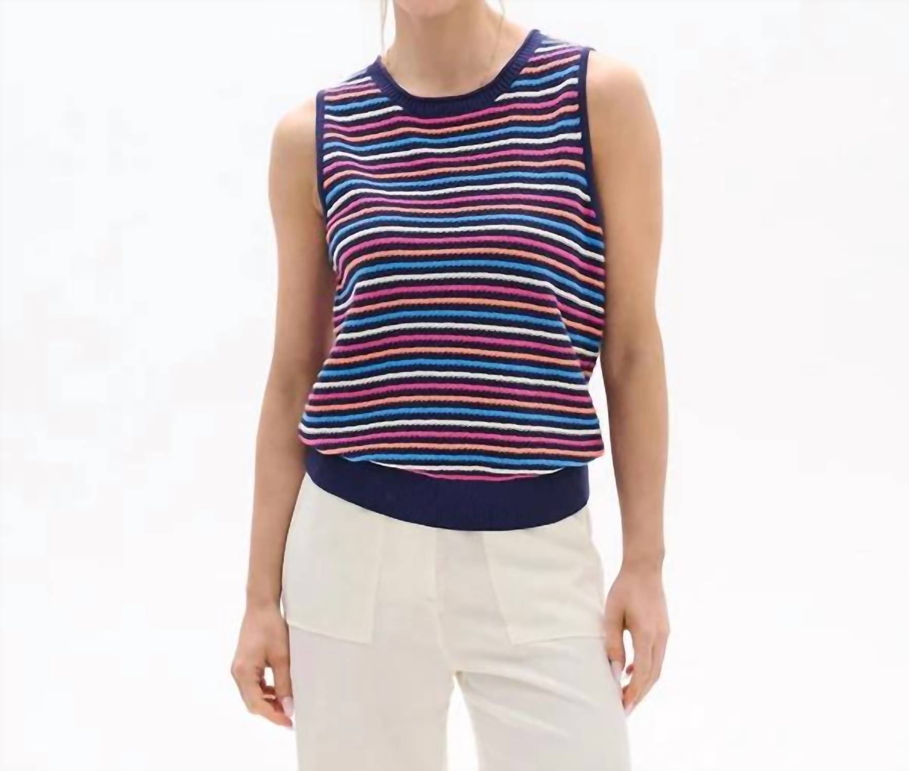 New Hatley Kate Sleeveless Tank Top In Sorbet Stripes